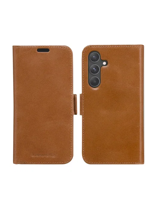 Dbramante1928 Lynge Funda para Samsung Galaxy S24 - Funda Cartera de Cuero Bronceado con 3 Bolsillos para Tarjetas y Resistente a Rayones, 15.8 cm (6.2")
