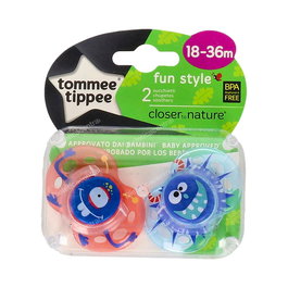 Tommee Tippee Chupete Fun Style Silicona Redonda para Niño 18-36 Meses 2 Unidades