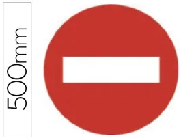 Syssa Señal Vial Entrada Prohibida Acero Galvanizado 500 mm