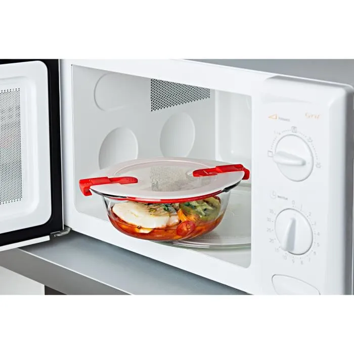 Pyrex PYR3426470284547 Juego de 3 Fiambreras de Vidrio Cook & Heat Redondas con Válvulas de Vapor, Aptas para Microondas - 1,1 L Pyrex PYR3426470284547 Juego de 3 Fiambreras de Vidrio Cook & Heat Redondas con Válvulas de Vapor, Aptas para Microondas - 1,1 L