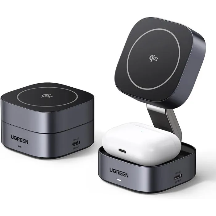 Ugreen Estación de Carga 2 en 1 UGR1737362680154 Compatible con MagSafe - 15W Ugreen Estación de Carga 2 en 1 UGR1737362680154 Compatible con MagSafe - 15W
