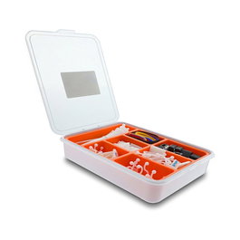 DeLOCK 20768 Caja de gestión de cables Naranja y Transparente