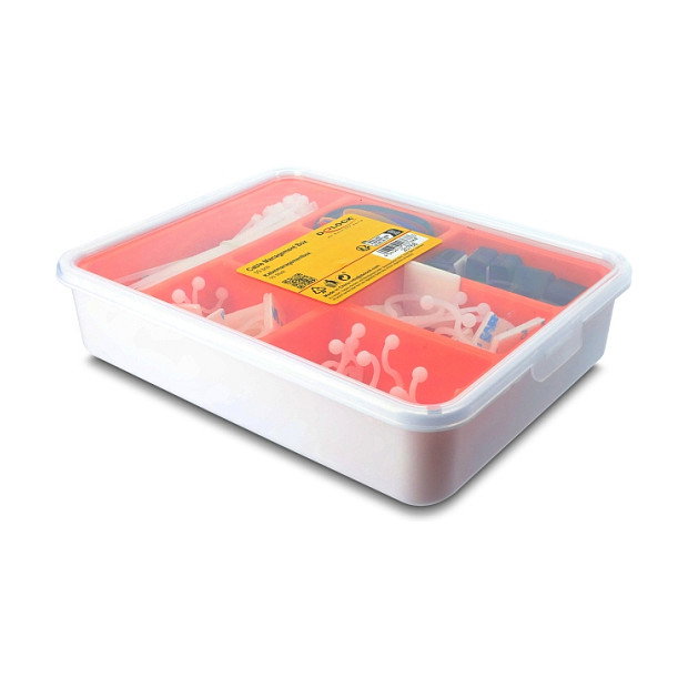 DeLOCK 20768 Caja de gestión de cables Naranja y Transparente