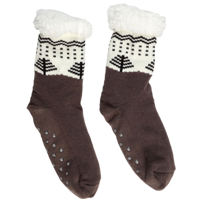 Sensly Calcetines Dibujo Abeto Antideslizantes Forro Borreguito Talla 39/42