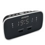 Aiwa CRU-19BK Reloj Despertador con Radio y Doble Puerto USB de Carga, Negro