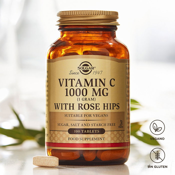Solgar Vitamina C con Rose Hips 1000 mg, 100 comprimidos
