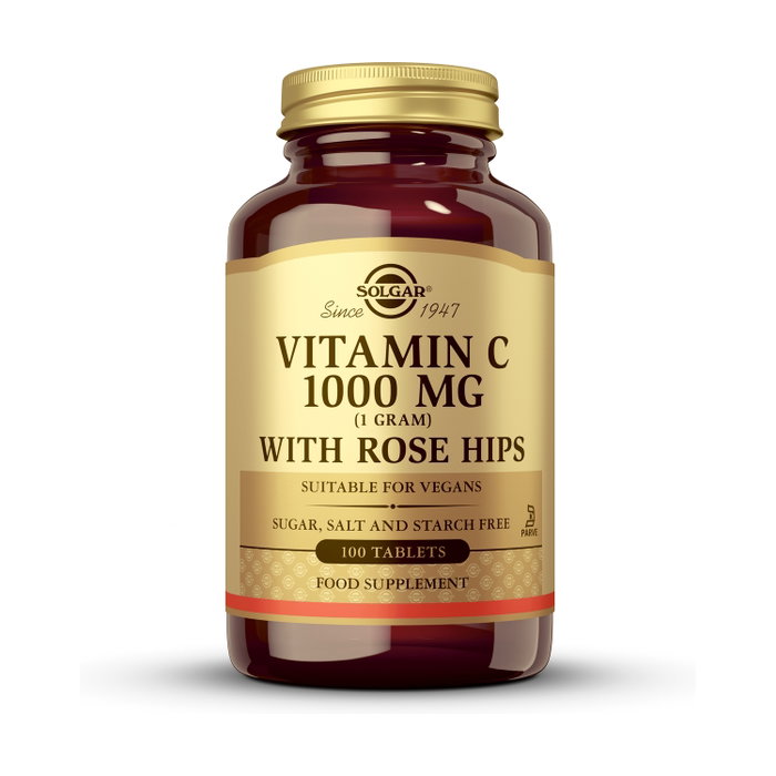 Solgar Vitamina C con Rose Hips 1000 mg, 100 comprimidos