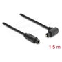 DeLOCK Cable de audio Toslink 90° a recto, 1,5 m, negro