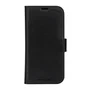 Dbramante1928 Funda con tapa para iPhone 13/14/15/16e, cuero de grano entero negro