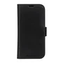 Dbramante1928 Funda con tapa para iPhone 13/14/15/16e, cuero de grano entero negro