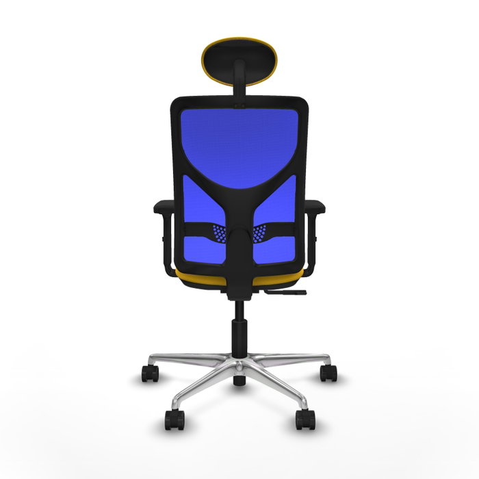 PIQUERAS Y CRESPO Silla de oficina Motilla con mecanismo Sincro, Amarillo y Azul