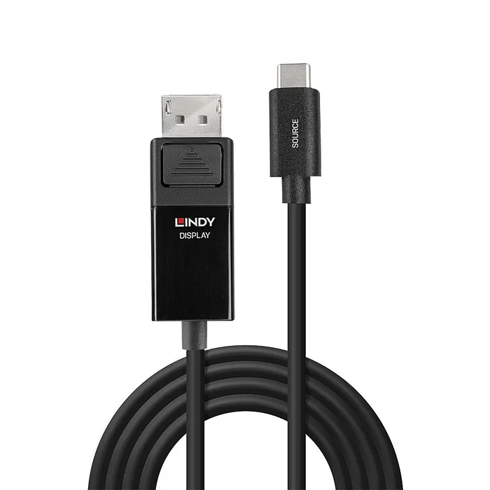 LINDY Adaptador de cable de vídeo USB Tipo C a DisplayPort 4K60 HDR 2 m Negro