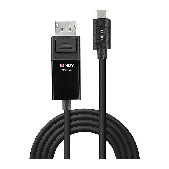 LINDY Adaptador de cable de vídeo USB Tipo C a DisplayPort 4K60 HDR 2 m Negro