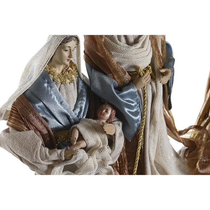 DKD Home Decor Nacimiento Corona Azul y Dorado Poliéster