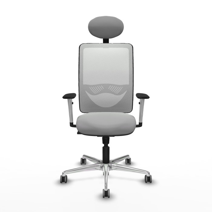 PIQUERAS Y CRESPO Silla de oficina Zulema con mecanismo Sincro, Gris claro y Blanco
