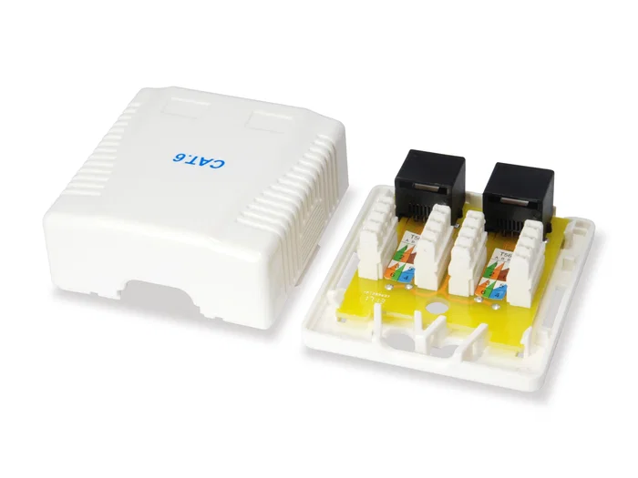 Equip Roseta de Superficie Categoría 6, 2 Hembras RJ45, Blanco, Ref. 235214