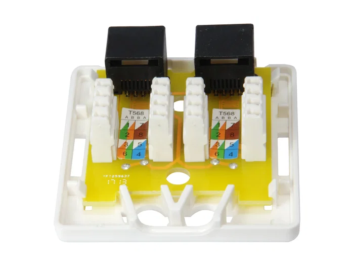 Equip Roseta de Superficie Categoría 6, 2 Hembras RJ45, Blanco, Ref. 235214