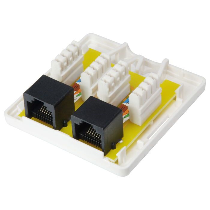 EQUIP 235214 Caja de Superficie para Red Cat6 2xRJ45 UTP RAL 9010 Blanco