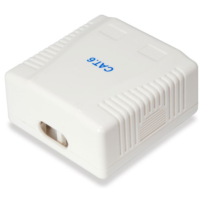 EQUIP 235214 Caja de Superficie para Red Cat6 2xRJ45 UTP RAL 9010 Blanco