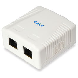 EQUIP 235214 Caja de Superficie para Red Cat6 2xRJ45 UTP RAL 9010 Blanco