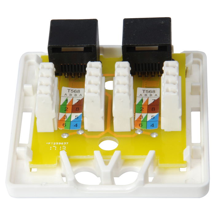 EQUIP 235214 Caja de Superficie para Red Cat6 2xRJ45 UTP RAL 9010 Blanco