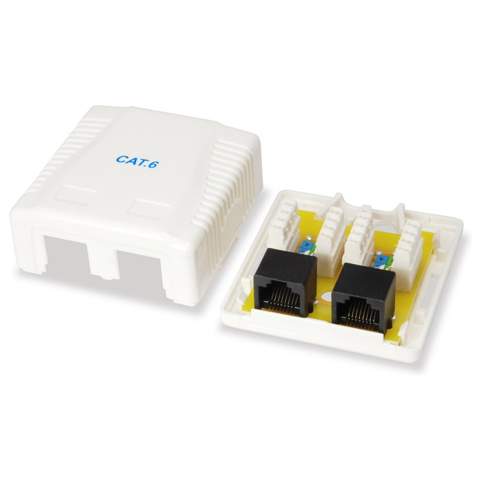 EQUIP Caja de superficie Cat.6 con 2 puertos RJ-45 UTP EQUIP Caja de superficie Cat.6 con 2 puertos RJ-45 UTP