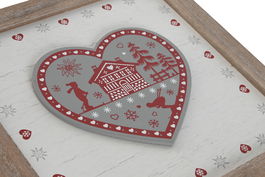 DKD Home Decor Caja de Infusiones Rojo Blanco 24 x 7.5 x 24 cm (4 Unidades) Mdf