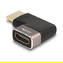 DeLOCK Adaptador HDMI Macho a Hembra 90° Derecho Angular 8K 60 Hz, Color Gris Metal
