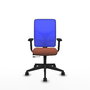PIQUERAS Y CRESPO Silla de oficina Motilla con mecanismo Sincro/Traslack, Azul y Marrón