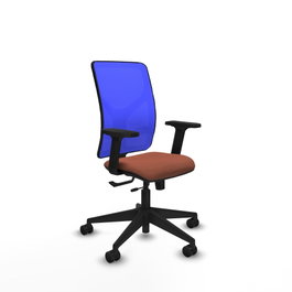 PIQUERAS Y CRESPO Silla de oficina Motilla con mecanismo Sincro/Traslack, Azul y Marrón