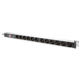 Digitus PDU DN-95435 con 12 salidas Schuko 16A y protección contra sobretensiones