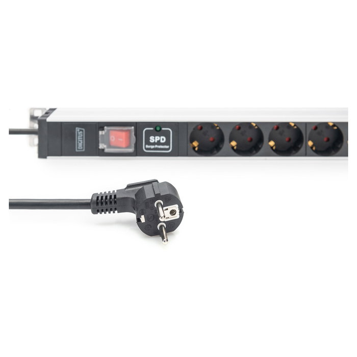 Digitus PDU DN-95435 con 12 salidas Schuko 16A y protección contra sobretensiones