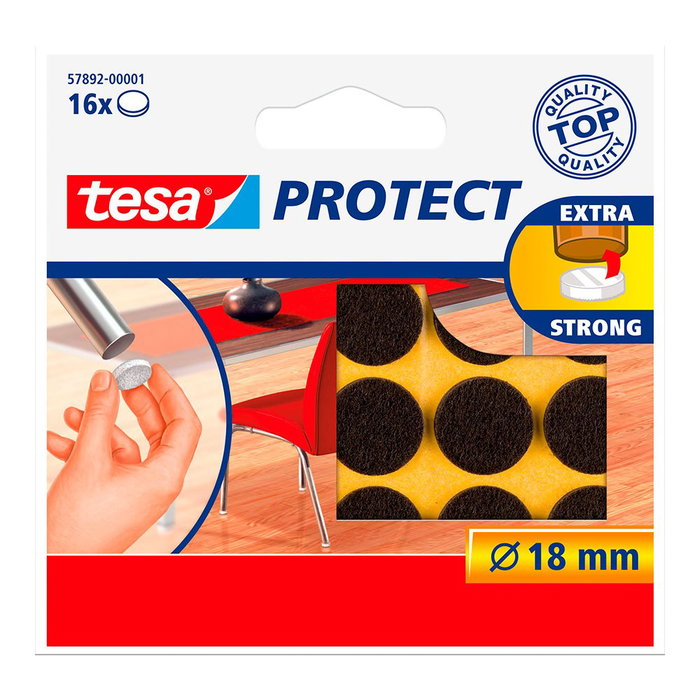 Tesa Fieltro Protector Antirrasguños Circular Marrón Ø18mm (16 unidades) Tesa Fieltro Protector Antirrasguños Circular Marrón Ø18mm (16 unidades)