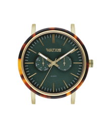 Watxandco WXCA2740 Reloj con Esfera Verde y Caja Dorada
