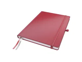 Leitz Cuaderno A4 Tapa Dura Horizontal Rojo 80 Hojas Con Gomilla Premium