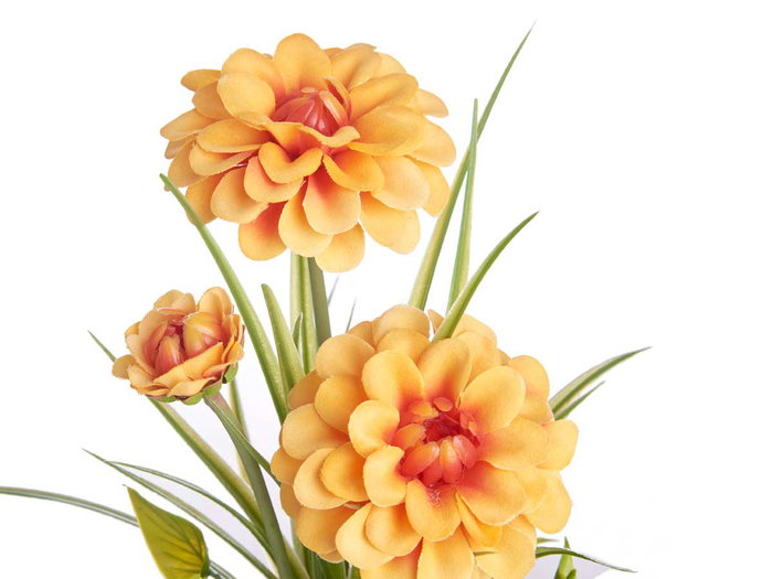 IBERGARDEN Planta Flor Abierta en Bote de Metal Surtidos 15x31x15cm (Set de 12)