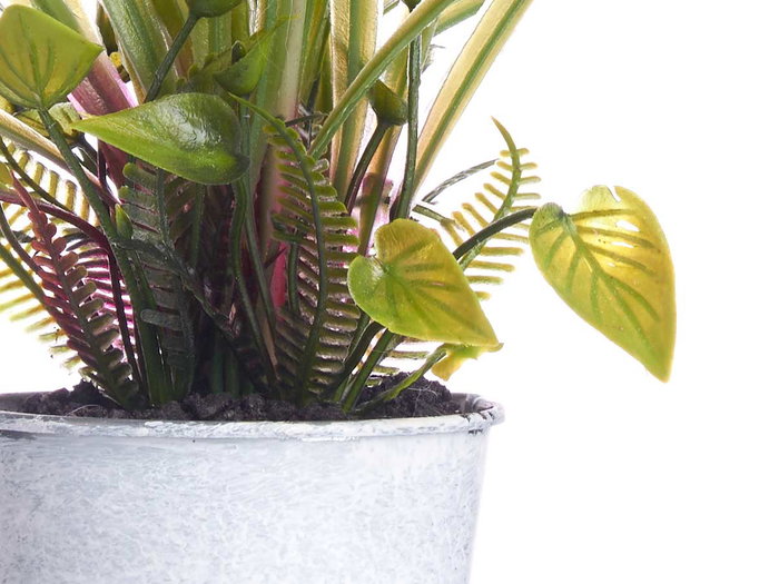 IBERGARDEN Planta Flor Abierta en Bote de Metal Surtidos 15x31x15cm (Set de 12)