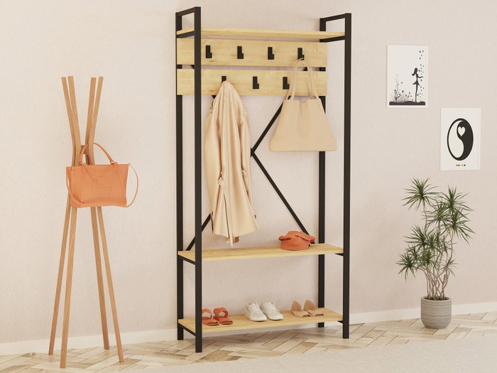 Hanah Home Recibidor Zafiro 90x180x34 cm Perchero con Estantes Almacenamiento Color Zafiro Hanah Home Recibidor Zafiro 90x180x34 cm Perchero con Estantes Almacenamiento Color Zafiro