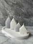 Aberto Design 36ST Velas de Concreto con Cera de Soya, Blancas, Conjunto Elegante para Decoración del Hogar y Relajación