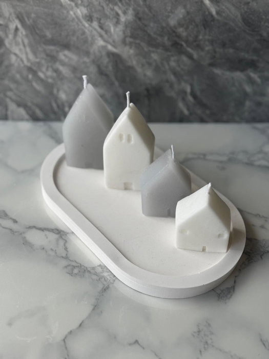 Aberto Design 36ST Velas de Concreto con Cera de Soya, Blancas, Conjunto Elegante para Decoración del Hogar y Relajación