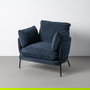 Sillón Azul Tejido-Metal Contract 95 X 80 X 79 cm