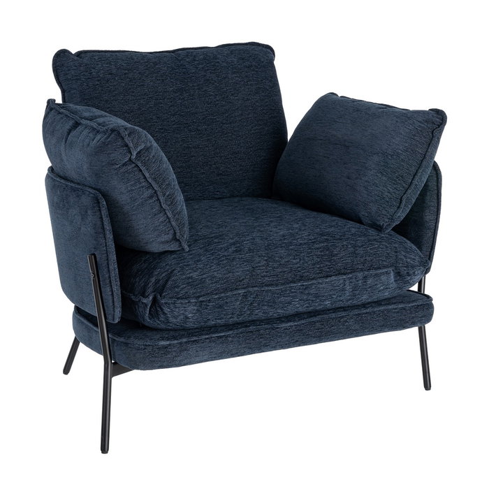 Sillón Azul Tejido-Metal Contract 95 X 80 X 79 cm