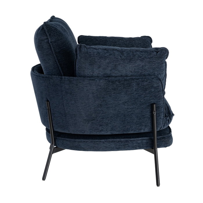 Sillón Azul Tejido-Metal Contract 95 X 80 X 79 cm