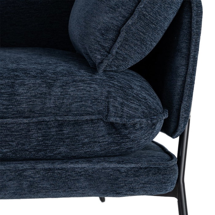 Sillón Azul Tejido-Metal Contract 95 X 80 X 79 cm