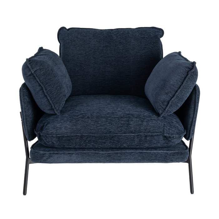 Sillón Azul Tejido-Metal Contract 95 X 80 X 79 cm