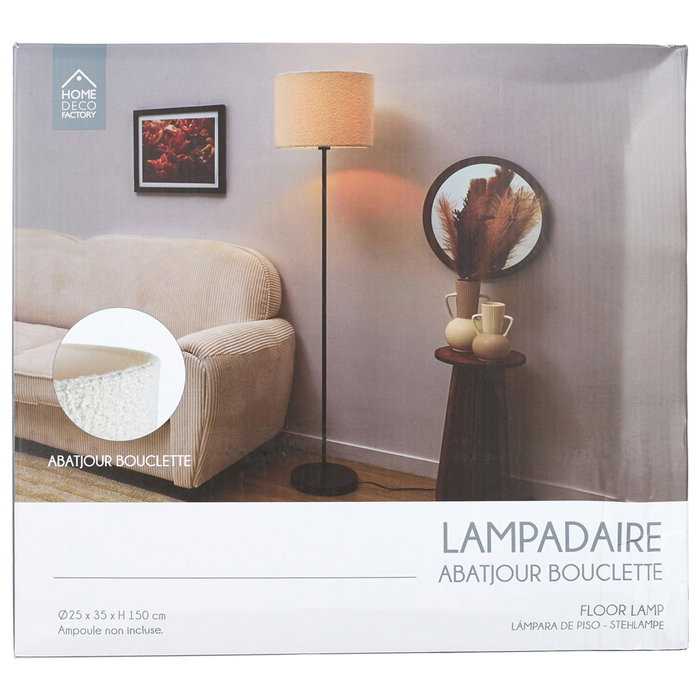 Home Deco Factory Lámpara Pie Con Pantalla Rizo Home Deco Factory Metal Home Deco Factory Lámpara Pie Con Pantalla Rizo Home Deco Factory Metal