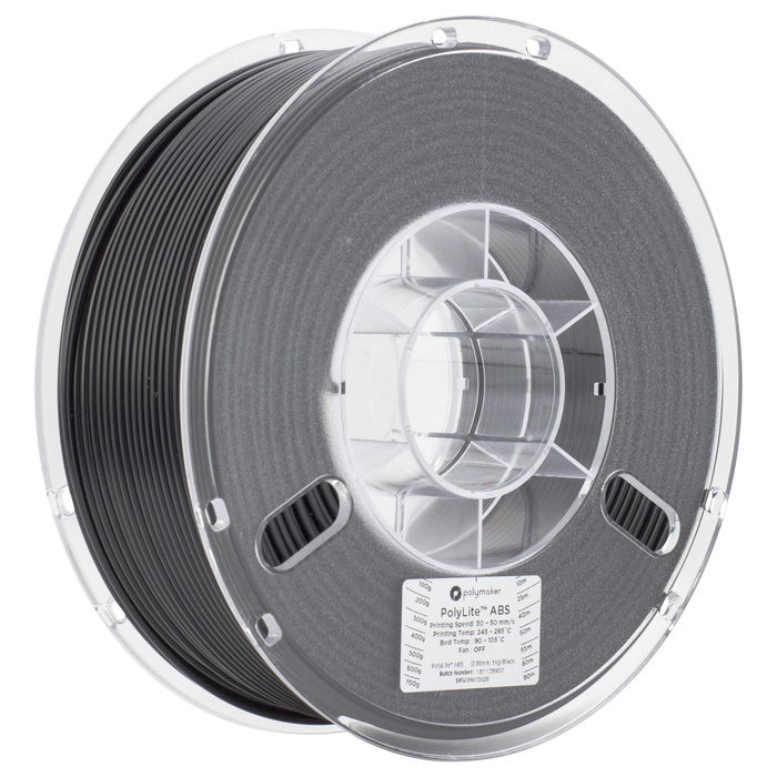 Polmask ABS 1.75 mm 3 kg Filamento Negro para Impresora 3D