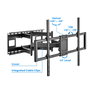 MANHATTAN Soporte TV Pared Articulado FullMotion 60-120" 120kg VESA 200x200 a 900x600 Negro