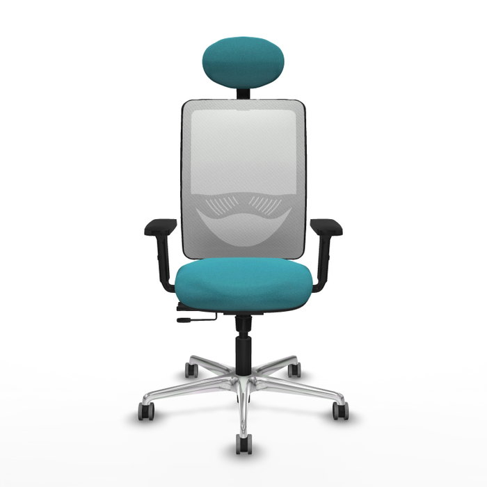 PIQUERAS Y CRESPO Silla de oficina Zulema con mecanismo Sincro/Traslack, Turquesa y Blanco