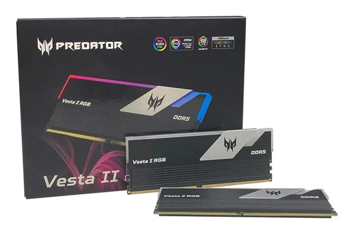Acer Predator Vesta II DDR5 32 GB (2x16 GB) 6000 MT/s RGB Negro Acer Predator Vesta II DDR5 32 GB (2x16 GB) 6000 MT/s RGB Negro